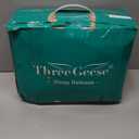 Three Geese King Size Pinch Pleat Duck Feather Down Fiber Comforter  AllSeason Down Duvet Insert Fluffy Baffle Box Design with 8 Corner Loops for Warmth and Softness.