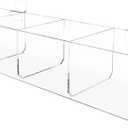 Slatwall Acrylic Retail Tray Four Compartment 15.75" Wide x 4.75" Deep Dump Bin Clear Product Merchandise Storage Caddy for Businesses by Marketing Holders