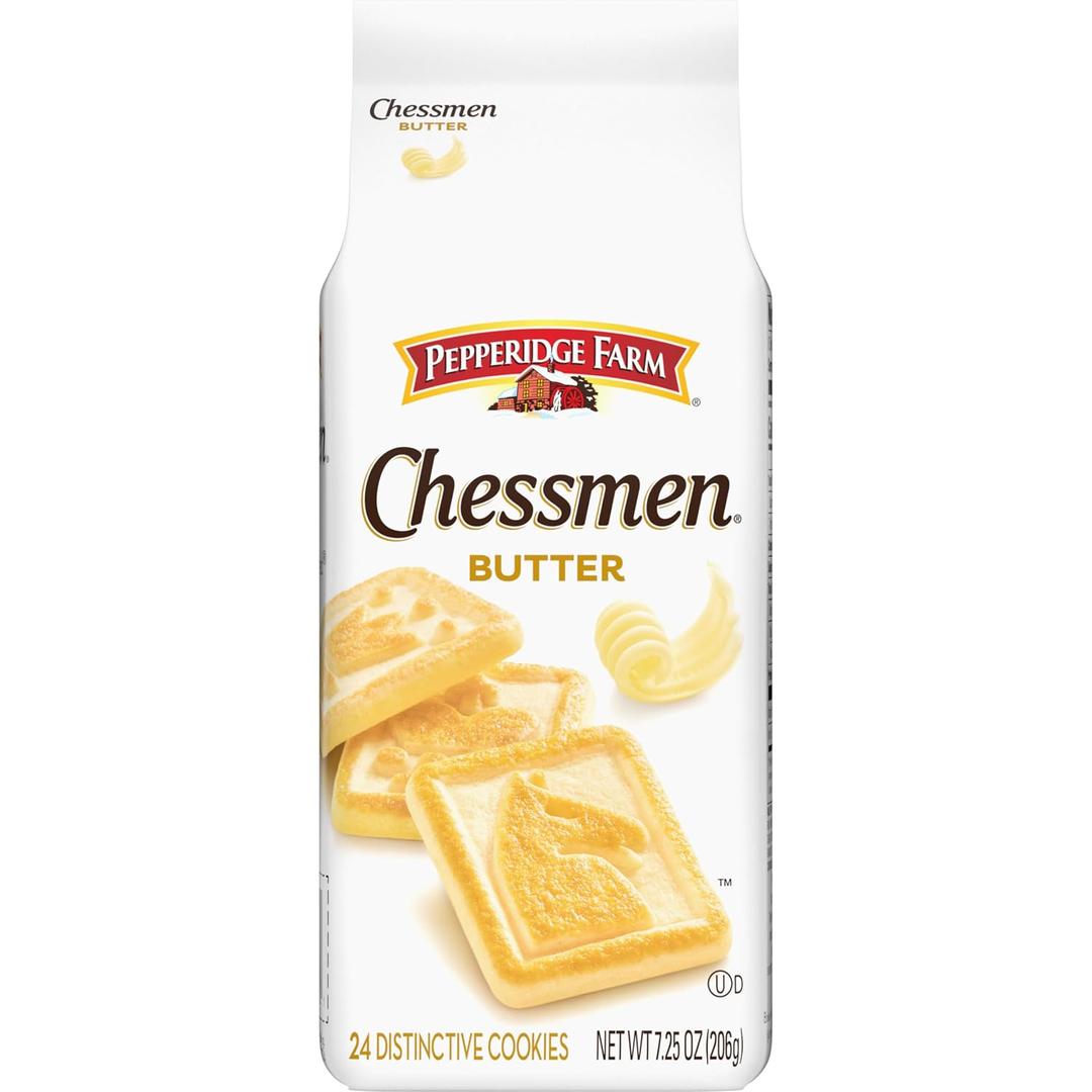 Pepperidge Farm Chessmen Butter Cookies, 7.25 oz. Bag (Packaging may vary) (EXP 08/23/26)