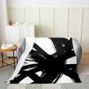 jejeloiu Black and White Flannel Fleece Throw Blanket 50"x60" Modern Stripe Plush Blanket for Sofa Couch Neutral Art Abstract Art Room Decorations (Multi 22)