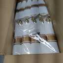 Liacere 350PCS Yellow Plates - Yellow Disposable Plastic Plates With Gold Rim-50Guest Plastic Dinnerware include 100 Plates,50 Pack Pre Rolled Napkins with Silverware 50Cups for WeddingMother's Day