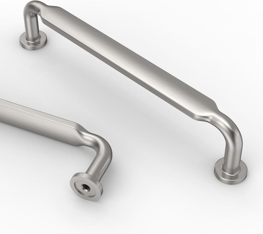 Asidrama 10 Pack 5 Inch(128mm) Brushed Satin Nickel Kitchen Cabinet Handles, Cabinet Pulls Kitchen Cabinet Hardware for Cupboard Drawer Pulls (5" Hole Center)