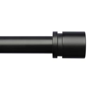 Byondeth Curtain Rods for Windows 16 to 144 Inches Adjustable Length 1 Inch Diameter Window Curtain Rod with Aluminium Finials, Black