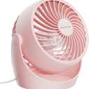 Gaiatop Desk Fan, 5-Inch Portable Electric Table Desktop Air Circulator Fans, Small but Powerful with 3 Speed 360 Adjustable Tilt for Cooling Home Dorm Office Bedroom Bathroom Kitchen, Pink