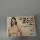 CITVEML Sticky Adhesive Bra for Women, Strapless Invisible Push Up Brassiere, Reusable Backless Bra for Dress Nude
