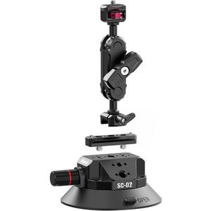 ULANZI SC-02 Strong 4.5-inch Suction Cup and Ball Head Arm Mount for Action/Digital Cameras up to 3KG