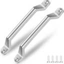 ESUDNT RV Grab Door Handle, Heavy Duty 304 Stainless Steel Metal for Camper, Trailer, Cargo Trailer, Motor Home, Boat, Automotive, Cart (2 Pack, Come with Screws)