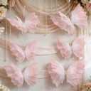 Geelin 6 Pcs Large Gradient Pink Butterfly Decorations Mariposas Grandes para Decoracion Big Butterfly Party Decor 20 Inch 12 Inch 3D Silk Butterflies for Baby Shower Birthday Party Wedding Decor