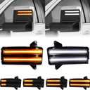 LED Sequential Amber Tow Mirror Turn Signal Lights for 2020-2024 Chevy Silverado GMC Sierra 2500 3500 Switchback Dynamic Amber Side Mirror Marker Lights White DRL, Smoked Lens
