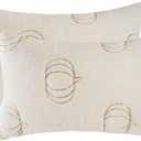 Tosleo Halloween Throw Pillow Covers 12x20 inch Set of 2 White Sequin Embroidery Pumpkins Pillow Cases Thanksgiving Home Party Pumpkin Fall Decor Plush Pillowcases Cushion Covers