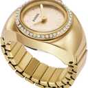 Fossil Women's Watch Ring, Quartz Stainless Steel Two-Hand Ring Watch for Women