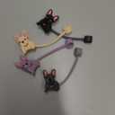 Velaco 4Pcs 0.4in/10mm Diameter Silicone Straw Covers Cap Compatible with Stanley 20 30&40 Oz Cup, Cute Dog Straw Toppers for Stanley 40 Oz Tumbler with Handle, Dust-Proof Straw Caps for Water Bottle