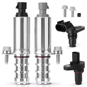 VVT Intake & Exhaust Camshaft Position Actuator Solenoid Valve Kit with Camshaft & Engine Crankshaft Sensor Compatible with Chevy GMC Saab Buick Pontiac Saturn OE# 12655420 12655421 12577245 907-799