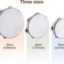 3 Pack Tambourine for Adults Hand Held Wood Single Row Tambourine Metal Jingles Musical Educational Instrument Rhythm Percussion for KTV, Party, Church (6 Inch+8 Inch+10 Inch)