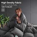 L LOVSOUL Goose Feather Down Fiber Comforter California King Size, 100% Organic Cotton Fabric Duvet Insert,1200TC,750+Fill Power, Hotel Collection, All Season Grey Bedding Comforters with 8 Tabs
