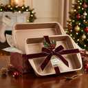 9x13 Nonstick Baking Pan 2 Pack Heavy-Gauge Carbon Steel Cake PanWarp-Resistant & PFOA Free, Even Heating for Lasagna, Sheet Cake, Brownies & Meal Prep, Wide Handles Golden
