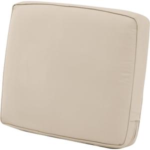 Classic Accessories Montlake Water-Resistant 21 x 20 x 4 Inch Patio Lounge Back Cushion, Antique Beige, Outdoor Loveseat Cushions