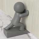 Cute Door Stopper, Decorative Door Stop, Protects Your Floors, Gray 2 Pack (Patented)
