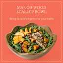 Mela Artisans 12-Inch Mango Wood Scalloped Bowl - Hand-Finished Decorative Serving and Fruit Bowl with Natural Grain for Kitchen Counter, Snacks, Desserts, Bread and Home Decor Centerpiece