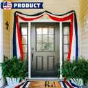 2x20Ft Large Patriotic US Flag Bunting Decorations 4th of July Red, White & Blue Stripe Banner Veterans Day Memorial Days Celebration Decorations Home Garden Outdoor-1Pack