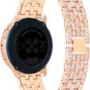 SUPOIX Band with Case Compatible for Samsung Galaxy Watch 8/7/6 40mm 44mm, 20mm Women Bling Replacement Strap & PC Protective Bumper Face Cover for Galaxy Watch 8/7/6 (Size Optional) (Rose Gold)