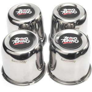 RTrhinoTuning 3.31" Hub 3.03" H Push Through Center Caps Chrome for RV Trailer Truck Wheels Rim 4 Pieces (3.27" Installation Diameter)