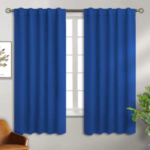 BGment Classic Blue Blackout Curtains for Bedroom - Thermal Insulated Room Darkening Curtains with Rod Pocket and Back Tab for Living Room, 2 Window Curtain Panels (42 x 63 Inch)