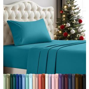 Utopia Bedding Twin Sheet Set  3 Piece Bed Sheets for Twin Size Bed, Soft and Breathable Microfiber, Includes 1 Fitted Sheet, 1 Flat Sheet and 1 Pillowcase (Denim Blue)