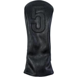 Golf Club Covers  Blackout Leather Driver Headcover, Fairway Wood, 3 Wood, Hybrid, Fits Mallet Blade Putter Head Covers Alignment Stick Cover
