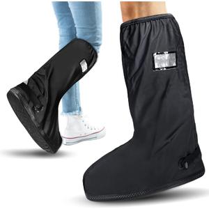 Water Resistant Walking Boot Cover for Orthopedic Boots With Anti-Slip Fractured Foot Accessories Heavy Duty Sole Rain (Black, XXL)