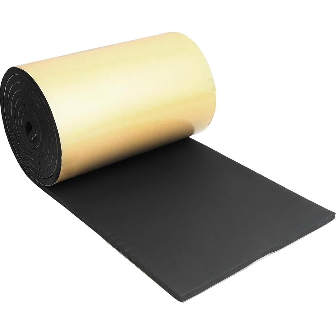Closed Cell Insulation Neoprene Foam Sheet, 13 in x 80 in x 3/4 in Soundproof Foam Rubber Sheet with Adhesive, Multi-Function Waterproof Foam Padding
