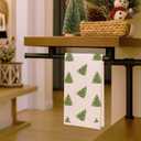 Green Christmas Tree Kitchen Towels, Coquette Pink Bow Christmas Dish Tea Towel for Kitchen, Preppy Girly Xmas Tree Decorative Hand Towels for Bathroom, 16x24 Inches