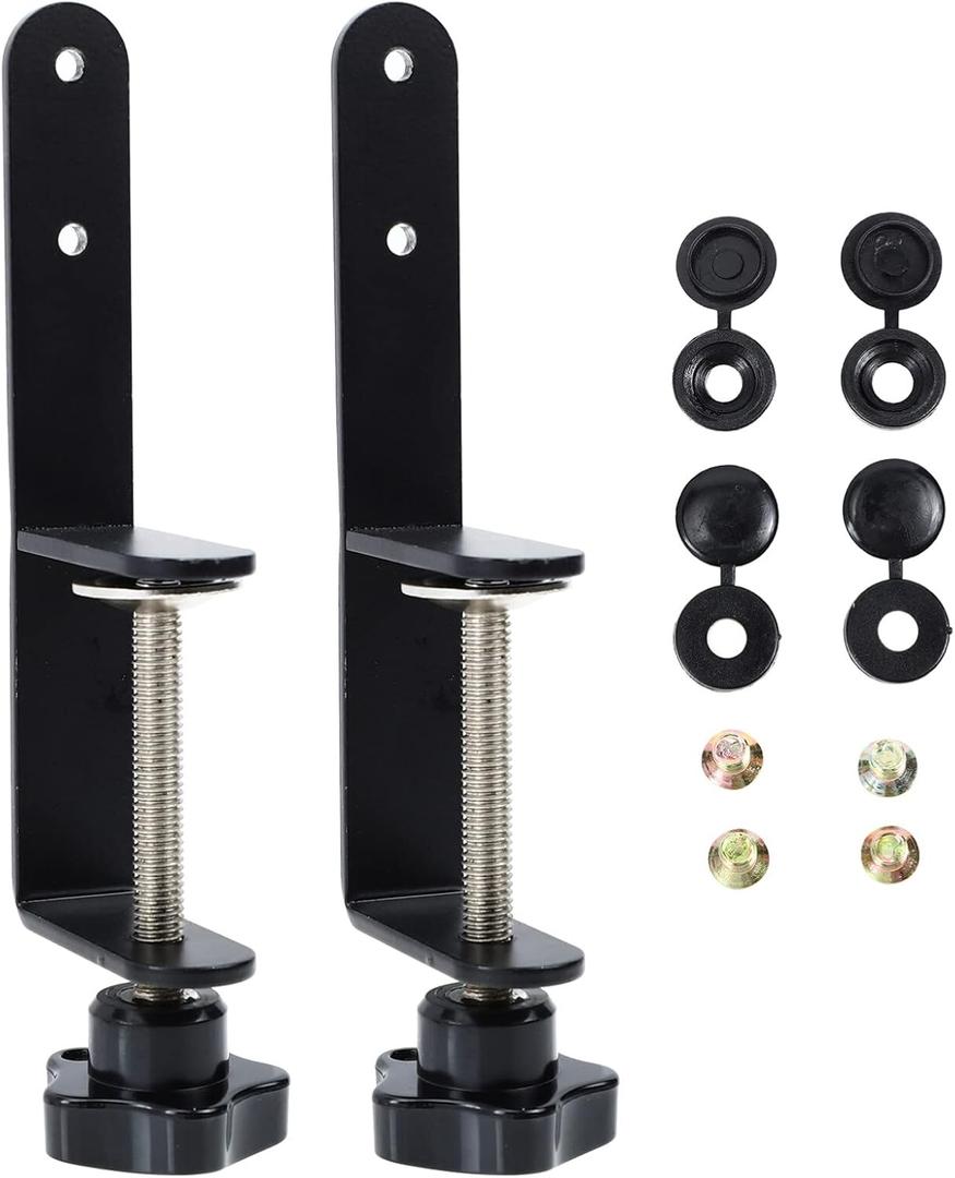 ULTECHNOVO Pegboard Bracket Clip Pegboard Hook Mounting Clamp for Desktop Fixing Includes Screws and Screw Caps 2 Pack 6.69 X 2.04 X 1.37 in