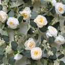 MAKHOT 2PCS Eucalyptus Garland, 6.6Ft Artificial Greenery Garlands Flower Decor, Green Spring Garland Wreath Vines Decorations for Table Home Wedding Mantle Party (Champagne)
