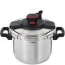 T-fal Clipso Stainless Steel Pressure Cooker, 6.3 Quart, Recipe Book, Steam Basket, Easy-Open Lid, Secure Locking System, Adjustable Pressure Valve, Induction Cookware, Pots and Pans, Kitchen, Silver