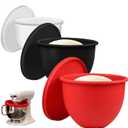Silicone Mixing Bowl Liners Attachments Compatible with 5 Quart KitchenAid Mixers, Includes 3 Liners and Lids, Dishwasher Safe(9.41x8.9x7.32inch)