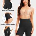 Tummy Control Shapewear Boyshorts, Seamless High Waisted Thigh Slimmer with Anti-Slip Silicone (Black, S)