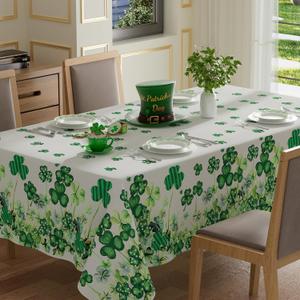 XCHI Watercolor Green Shamrocks Clovers St. Patrick's Day Tablecloth Rectangle Table Cloth Washable Table Covers for Indoor Dining Home Party Decorations 60x120 Inch