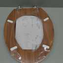 Elongated Toilet Seat Molded Wood Toilet Seat with Zinc Alloy Hinges, Easy to Install also Easy to Clean, Anti-pinch Wooden Toilet Seat by Angol Shiold (Elongated, Natural)
