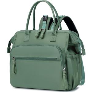 LORADI Large Diaper Bag Tote, 14 Pockets Stylish Baby Bag with Stroller Clips and 3 Insulated Pockets, Baby Shower Essentials (Green)