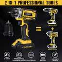 SIDSYS 21V Max Cordless Electric Drill Set, 3/8" Keyless Chuck Power Drill 17+1 Torque, 2 Variable Speed, Built-In LED, Versatile Hand Drills for Wood Drilling/Screw Removal