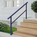 Metty Metal Handrails for Outdoor Steps,1-4 Step Stair Handrail & Indoor Stair Railing Kit Black Railings for Outdoor Steps and Hand Rails for Seniors for Porch