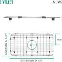 Serene Valley Sink Bottom Grid 24-1/8" x 12-5/8", Centered Drain with Corner Radius 1-1/2", Sink Protector NLW2412C