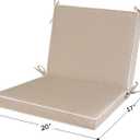 Outdoor Patio Chair Cushions Set of 4, Water Resistant Square Seat Cushions with Ties, 20"x17" All Weather Seating Cushions for Outdoor Furniture, 20 x35.82inch