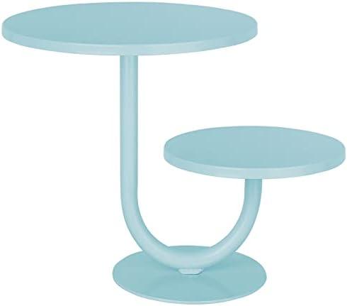 2 Tier Cake Stand, Metal Cupcake Stand Dessert Display Trays of 10/8 Inch, Tall Cake Stand for Wedding, Baby Shower, Home Decor, Throw Events and Parties (Blue)