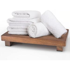 Walnut Wood Pedestal Stand, Wooden Soap Tray Farmhouse Decor Wood Riser Display for Bottle Plant Makeup Tissues Candles Towels Jewelry (Medium, 9 x 5.9 x1.57Inch)