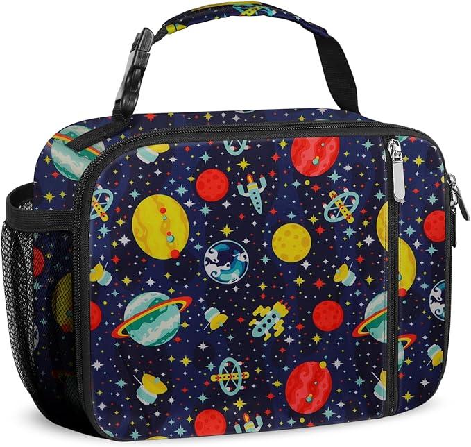 esouler Lunch Box Kids Insulated Lunch Bag for Boys & Girls Durable Children Lunchbox for School with Water Bottle Holder-Space, 10x4x8 in