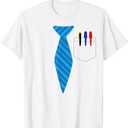 Teacher Tie & Pocket Protector Costume School Gift TShirt, Small 