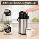 TOMAKEIT Airpot Coffee Carafe for Keeping Hot,102oz/3L Coffee Dispenser Thermal with Pump,Insulated Stainless Steel Hot Beverage Dispenser for Parties,Thermal Carafe for Hot Drinks Water Tea Chocolate