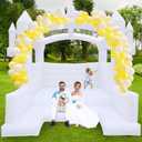 White Bounce House, 13x13ft Inflatable Bounce House with Blower, Commercial Bounce Castle Large Bouncer Jumping Bouncy House for Kids Adults Wedding Birthday Party Celebrations Indoor Outdoor
